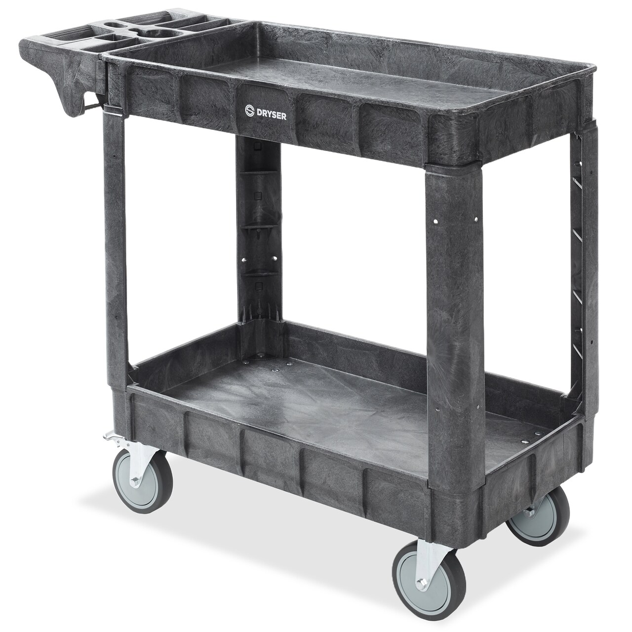 Dryser Utility Cart with Wheels, 40" x 17" Heavy Duty 550 lb. Capacity with Shelves - 2 Tier Rolling Cart with Four 5" Swivel Casters for Warehouse, Garage, Cleaning